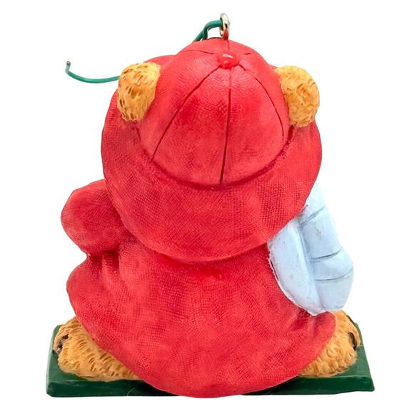 1997 Avon Fireman Teddy Bear Ornament Your Special Package Topper - Picture 5 of 8